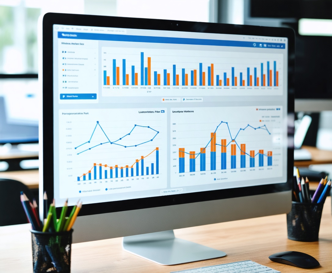 Analytické grafy na monitore